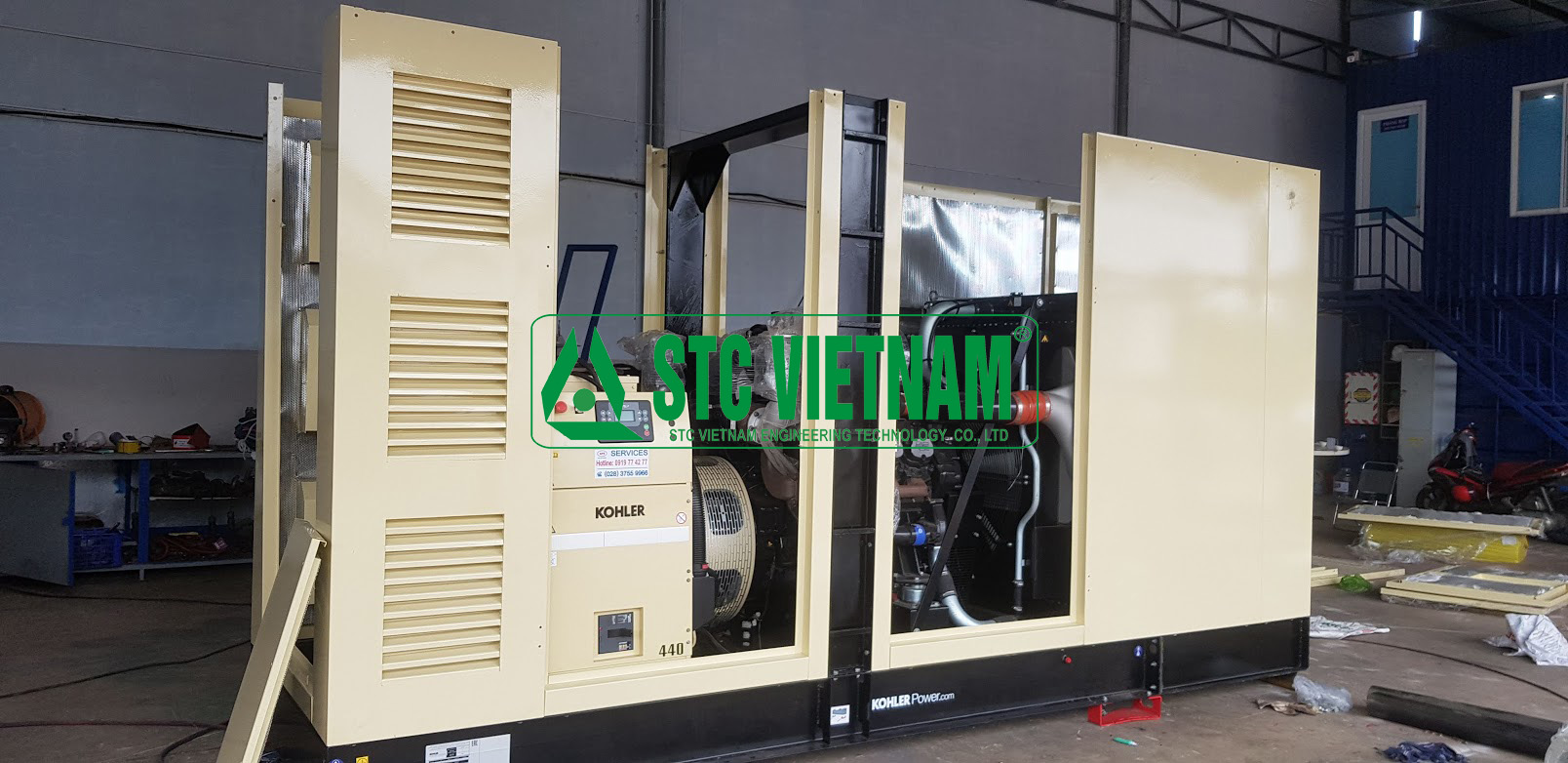 Install soundproof room generator, AHU, Chiller, Root Blower